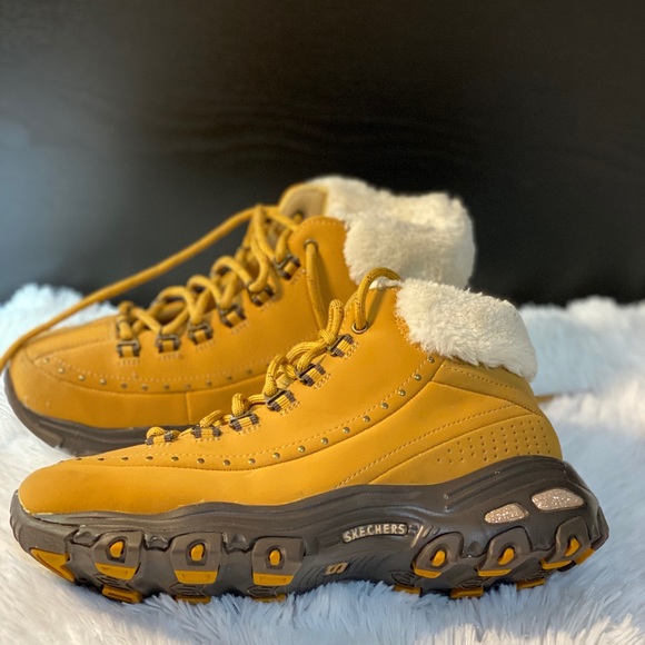 skechers boots womens orange